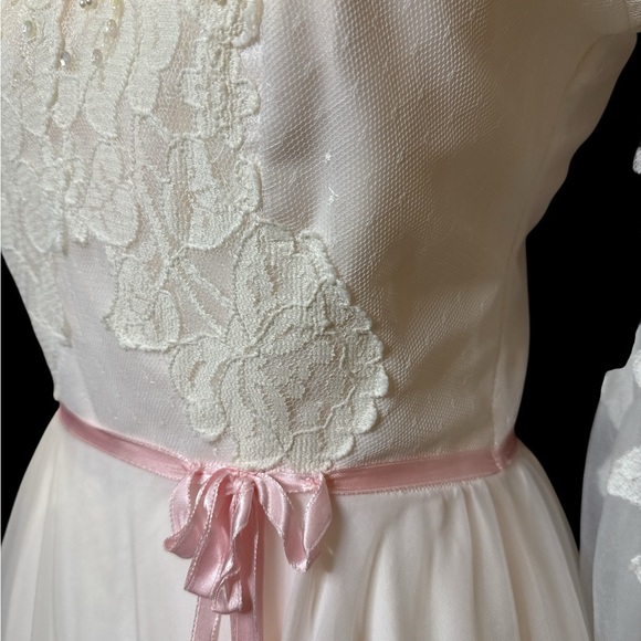 Vintage 1970s Lace Wedding Dress | Boho Cottagecore Bridal Gown with Train & Pin - Picture 5 of 14